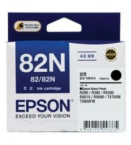EPSON 82N / Black / T0821 / T112170 / 표준용량 (정품)   EPSON Stylus Photo R390 / R290, RX590/ RX610 / RX690, T50, TX800FW/ TX700W/ TX650/ TX820FWD/ TX720WD