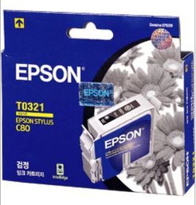 EPSON T0321(T032170) 검정 (정품)   EPSON Stylus C80, C82, CX5100, CX5300, CX5400