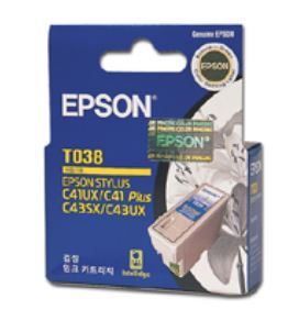 EPSON T038(T038170) 검정 (정품)   EPSON Stylus C41UX, C41SX, C41Plus, C43UX, C45, CX1500