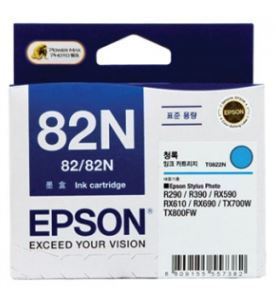 EPSON 82N / Cyan / T0822 / T112270 / 표준용량 (정품)   EPSON Stylus Photo R390 / R290, RX590/ RX610 / RX690, T50, TX800FW/ TX700W/ TX650/ TX820FWD/ TX720WD