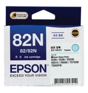 EPSON 82N / Light Cyan / T0825 / T112570 / 표준용량 (정품)   EPSON Stylus Photo R390 / R290, RX590/ RX610 / RX690, T50, TX800FW/ TX700W/ TX650/ TX820FWD/ TX720WD