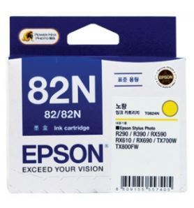 EPSON 82N / Yellow / T0824 / T112470 / 표준용량 (정품)   EPSON Stylus Photo R390 / R290, RX590/ RX610 / RX690, T50, TX800FW/ TX700W/ TX650/ TX820FWD/ TX720WD
